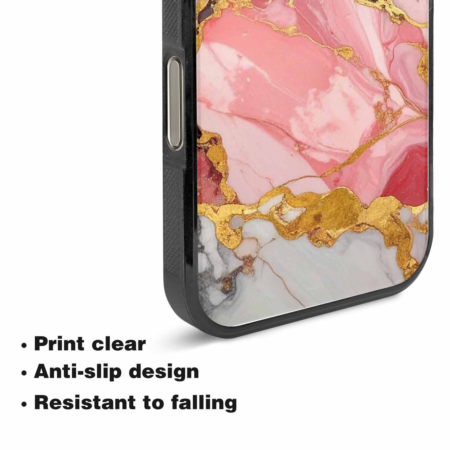 iPhone 15 Pro Max Case — Marble Vein Marble Veins Pattern Hundreds, Custom Phone Case