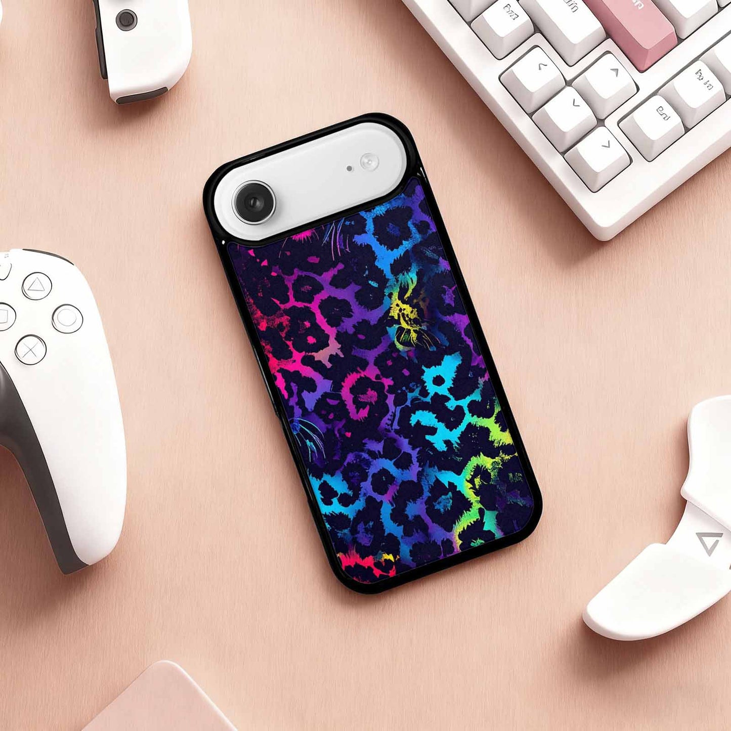 iPhone 17 Air Case — Leopard Print Neon Seamless Pattern Animal, Unique Phone Case Design