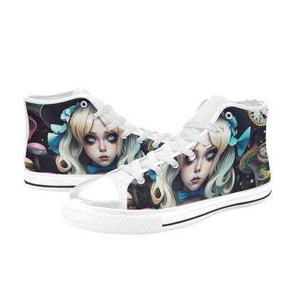 WOMEN'S Creepy Art Trippy Wonderland High Top Canvas Dreamcore Shoes
