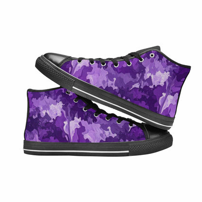 MEN'S Military Camouflage Blotch High Top Canvas Vibrant Chaos Custom Shoes