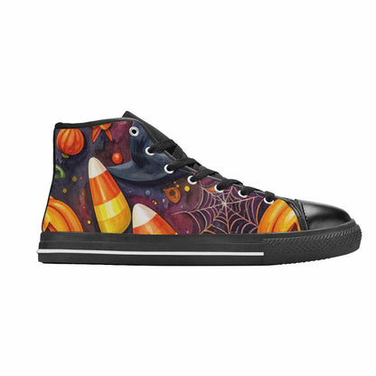WOMEN'S Halloween High Top Canvas Vibrant Chaos Sneakers