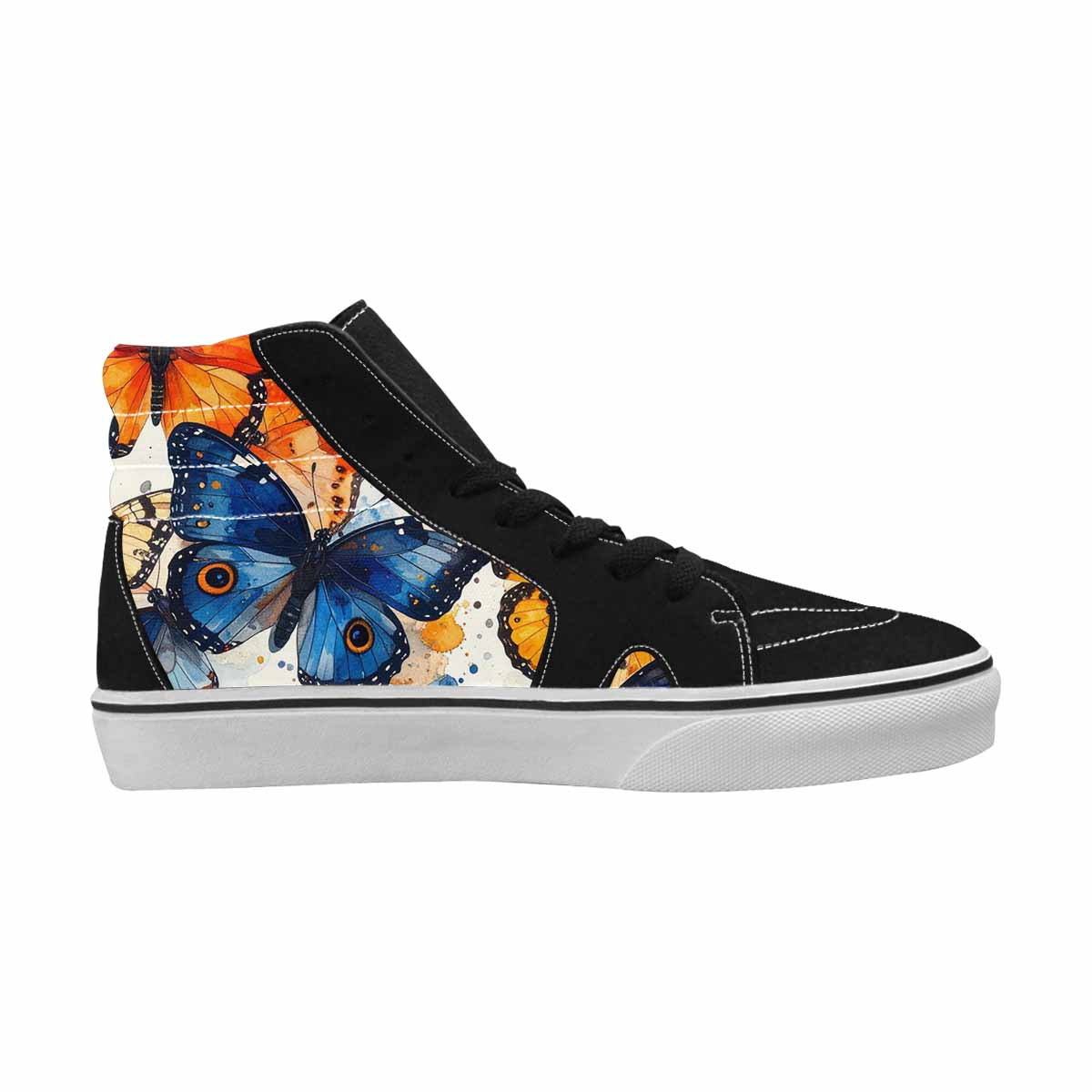 WOMEN'S Butterfly Wing High Top Canvas Neon Fantasy Custom Shoes