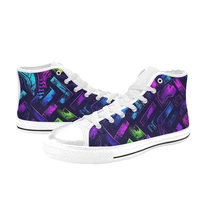MEN'S Electric Houndstooth Dream 1 High Top Canvas Vivid Shoes