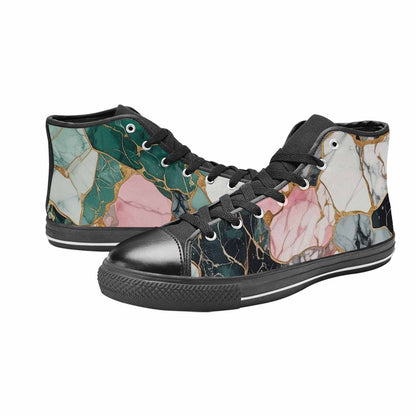 MEN'S Marble Stone Texture High Top Canvas Aesthetic Custom Sneakers