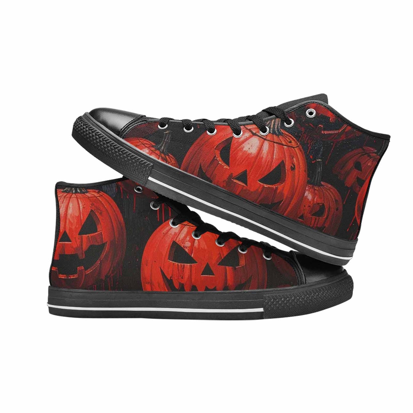 MEN'S Bloody Pumpkin Face High Top Canvas Dark Academia Custom Sneakers