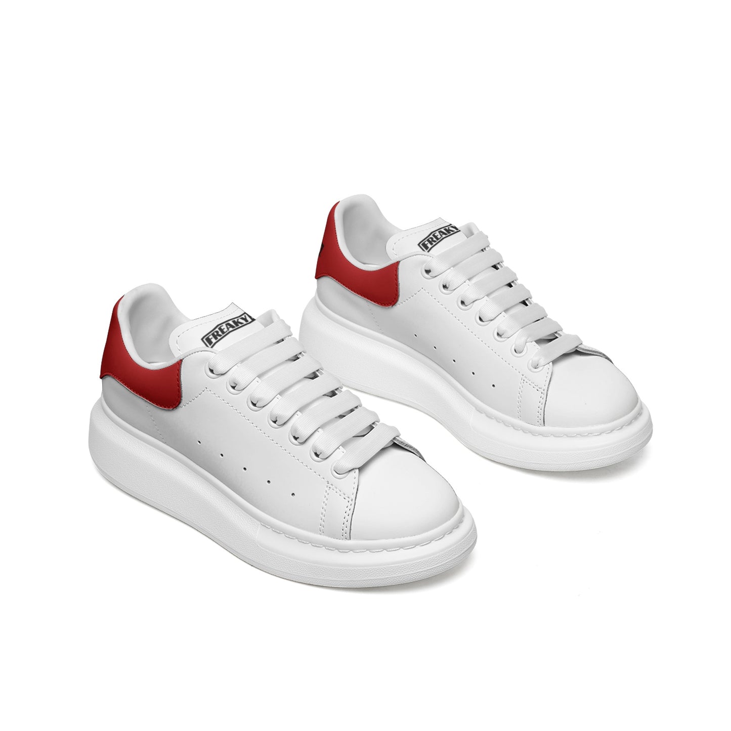 FS666 Unisex Non Slip Lace Up Faux Leather Sneakers