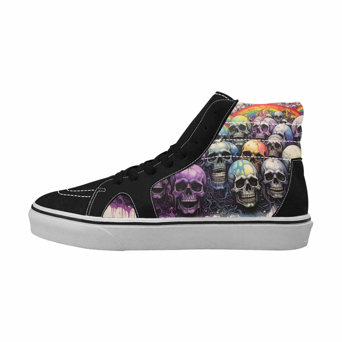 MEN'S Rainbow From Skull S High Top Canvas Vivid Sneakers