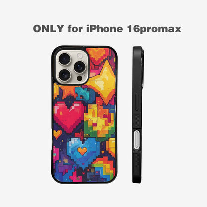 iPhone 16 Pro Max Case — Pixel Art 8 Bit Burst Pattern, Custom Print Case Cover