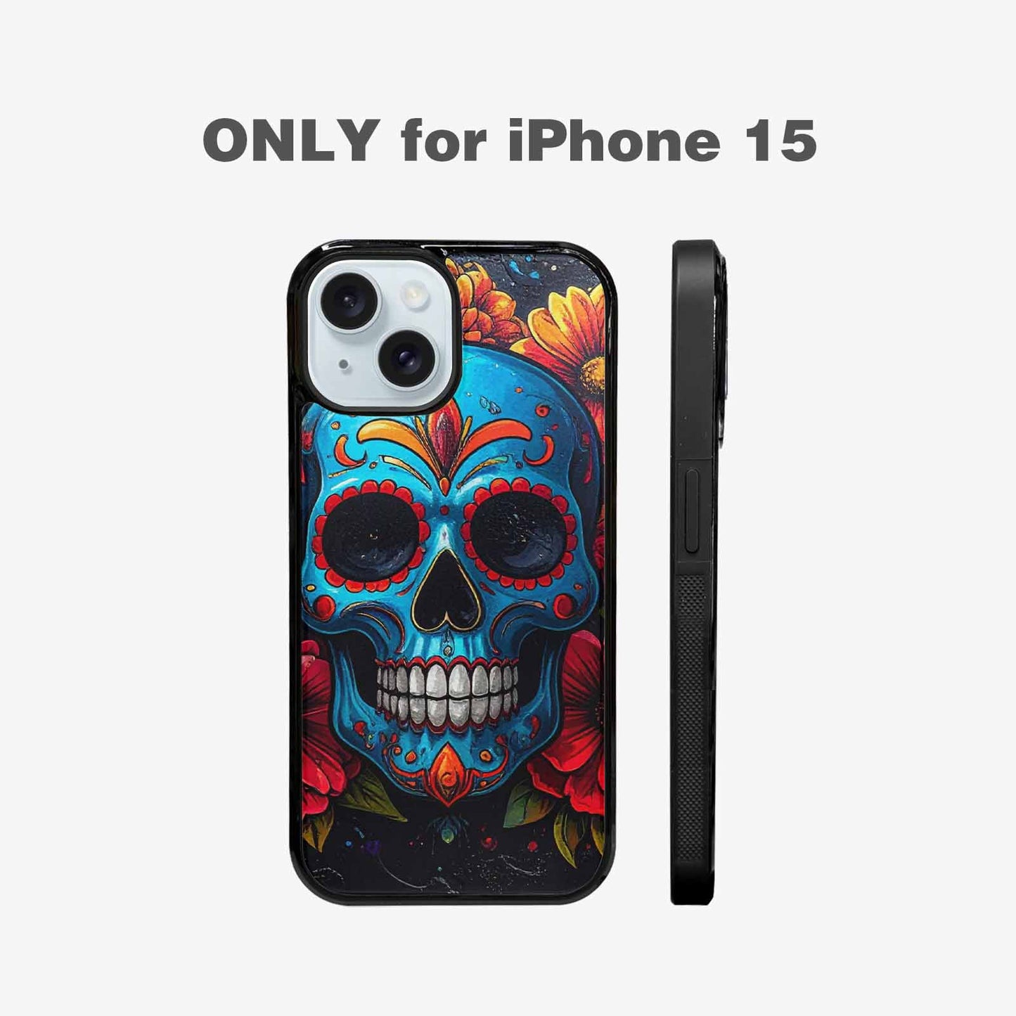 iPhone 15 Case — Graffiti Skull Art Seamless Pattern Vibrant, Customized Protective Case