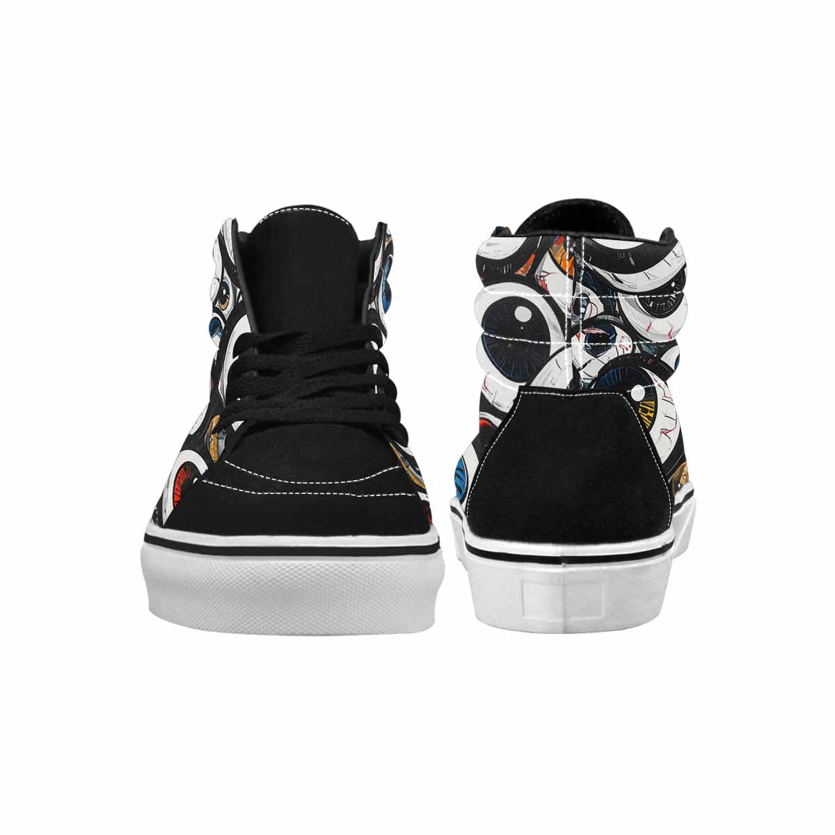 MEN'S Googly Cartoon Eyeballs High Top Canvas Grunge Custom Sneakers