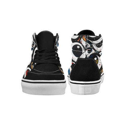 MEN'S Googly Cartoon Eyeballs High Top Canvas Grunge Custom Sneakers