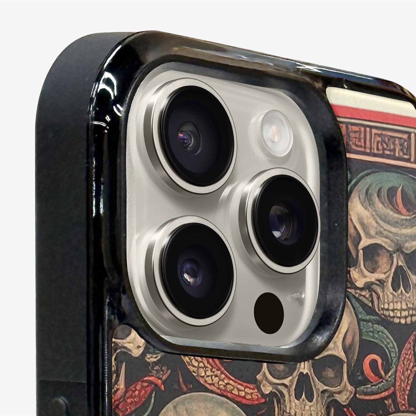 iPhone 16 Pro Max Case — Traditional Tattoo Style Skulls Entwined With, Custom Phone Case