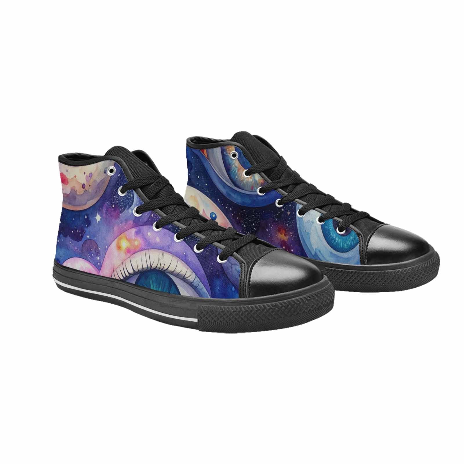 MEN'S Cartoon Eyeballs Galaxy High Top Canvas Cottagecore Sneakers
