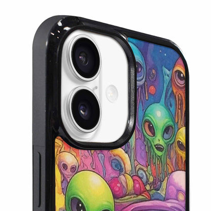 iPhone 17 Case — Melting Aliens Pattern Alien Scifi, Custom Made Phone Cover