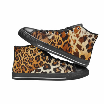 WOMEN'S Animal Print High Top Canvas Neon Fantasy Custom Sneakers