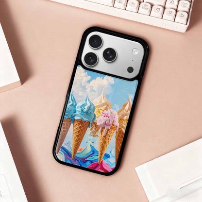 iPhone 17 Pro Case — Collage Of Overlapping Waffle Cone Original, Custom Printed Phone Case