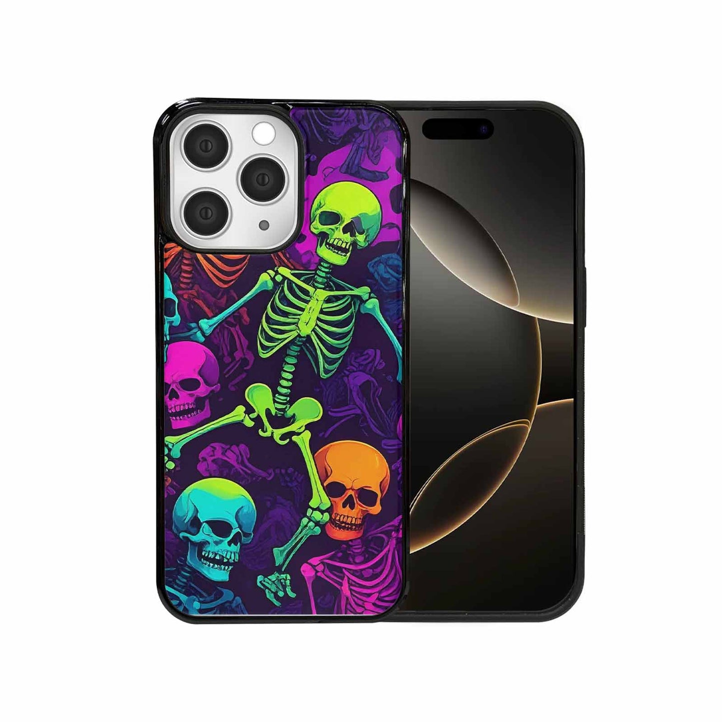 iPhone 15 Pro Max Case — Glowing Skeleton Pattern Hundreds Of Small, Original Design Phone Case