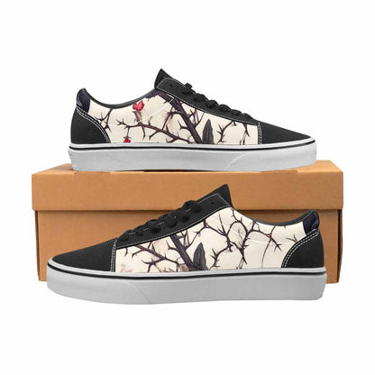 WOMEN'S Skulls - Roses Canvas Lace-Up Cottagecore Custom Sneakers
