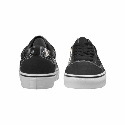 WOMEN'S Skulls Roses Black Ink Canvas Lace-Up Dreamcore Shoes