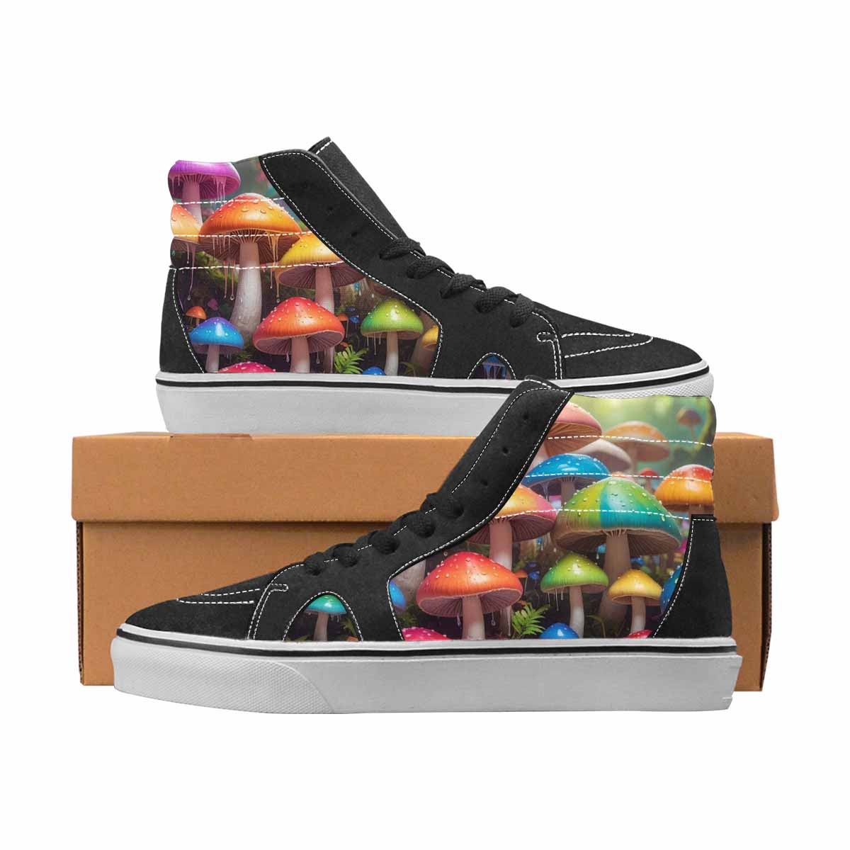 WOMEN'S Mushrooms High Top Canvas Streetwear Vivid Customized Sneakers