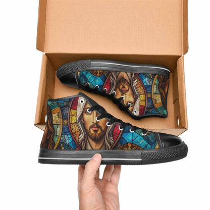 MEN'S Jesus Face Small High Top Canvas Aesthetic Custom Shoes
