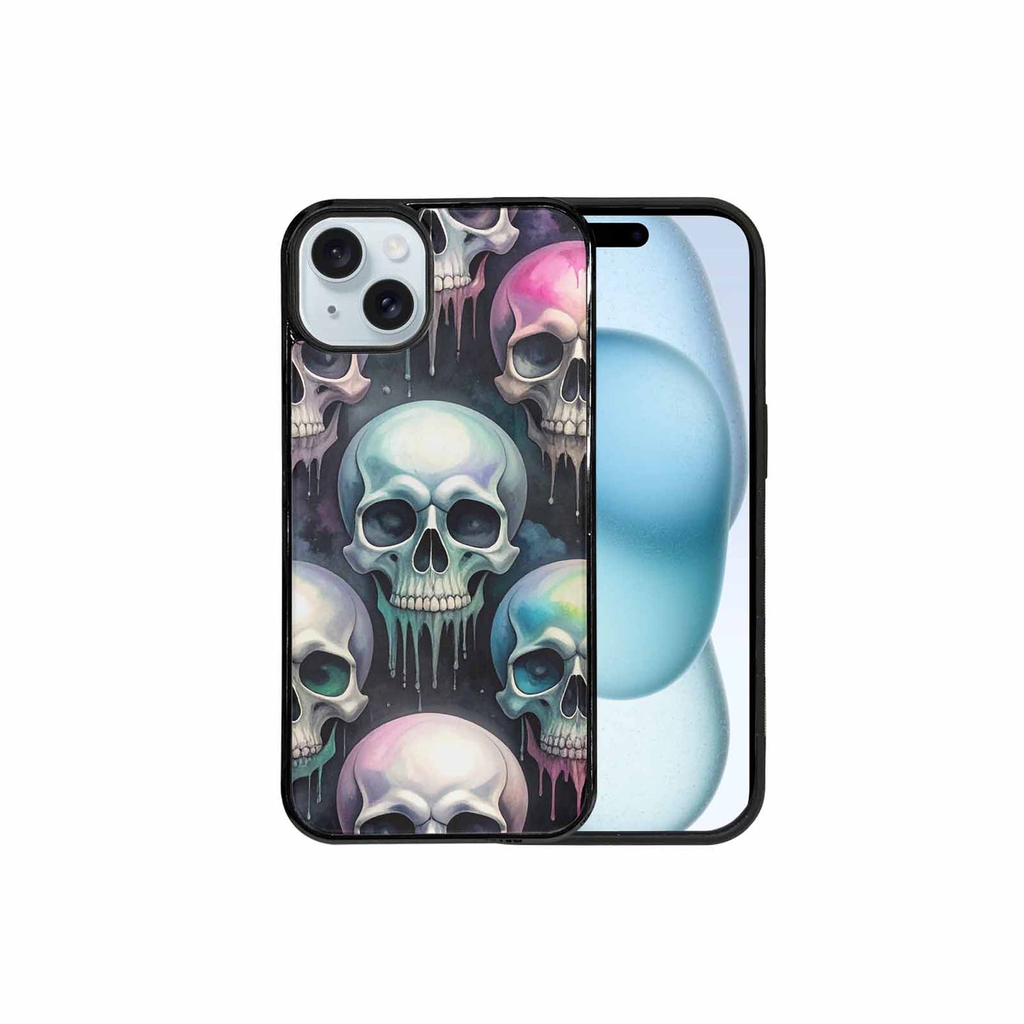 iPhone 15 Plus Case — Dark Black And White Color Tone, Custom Art Phone Cover