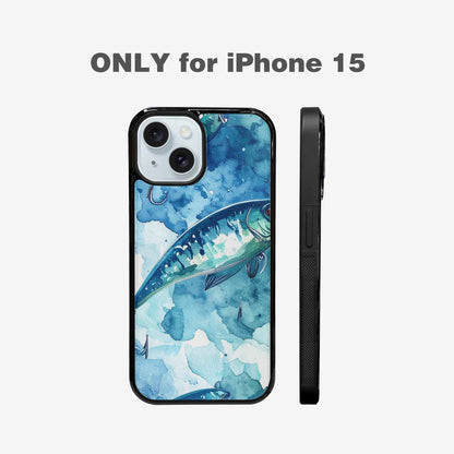 iPhone 15 Case — Fishing Lure And Hook Pattern Seamless, Original Design Phone Case