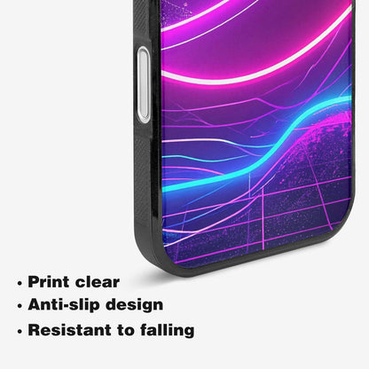 iPhone 16 Case — 1980s Neon Cartoon Art Pattern, Custom Phone Case
