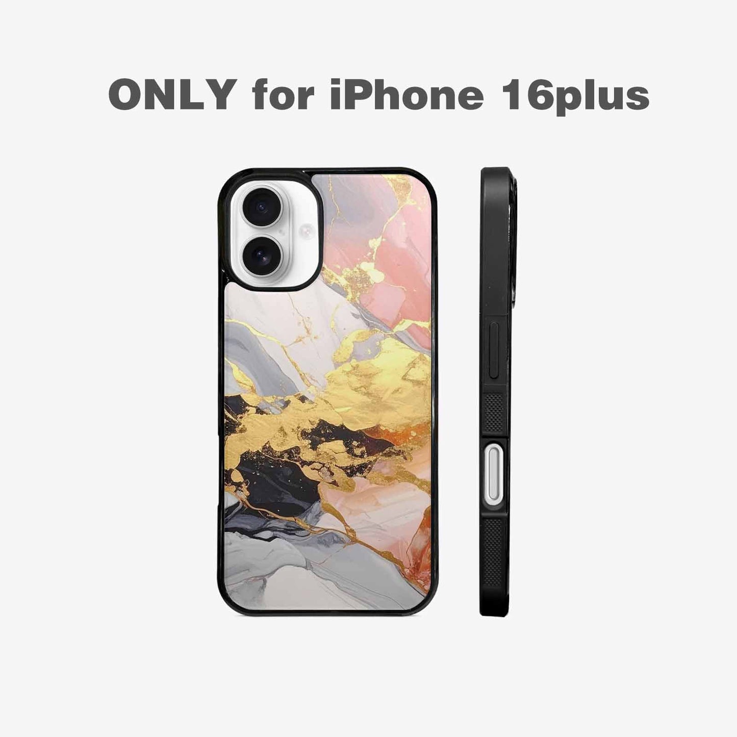 iPhone 16 Plus Case — Marble Vein Marble Veins Pattern Hundreds, Custom Phone Case