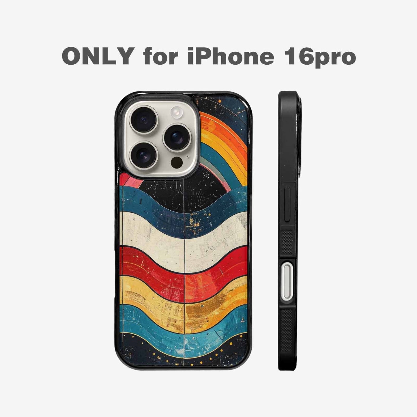 iPhone 16 Pro Case — Retro Wave Scallop Stripe Small Lma, Original Design Phone Case