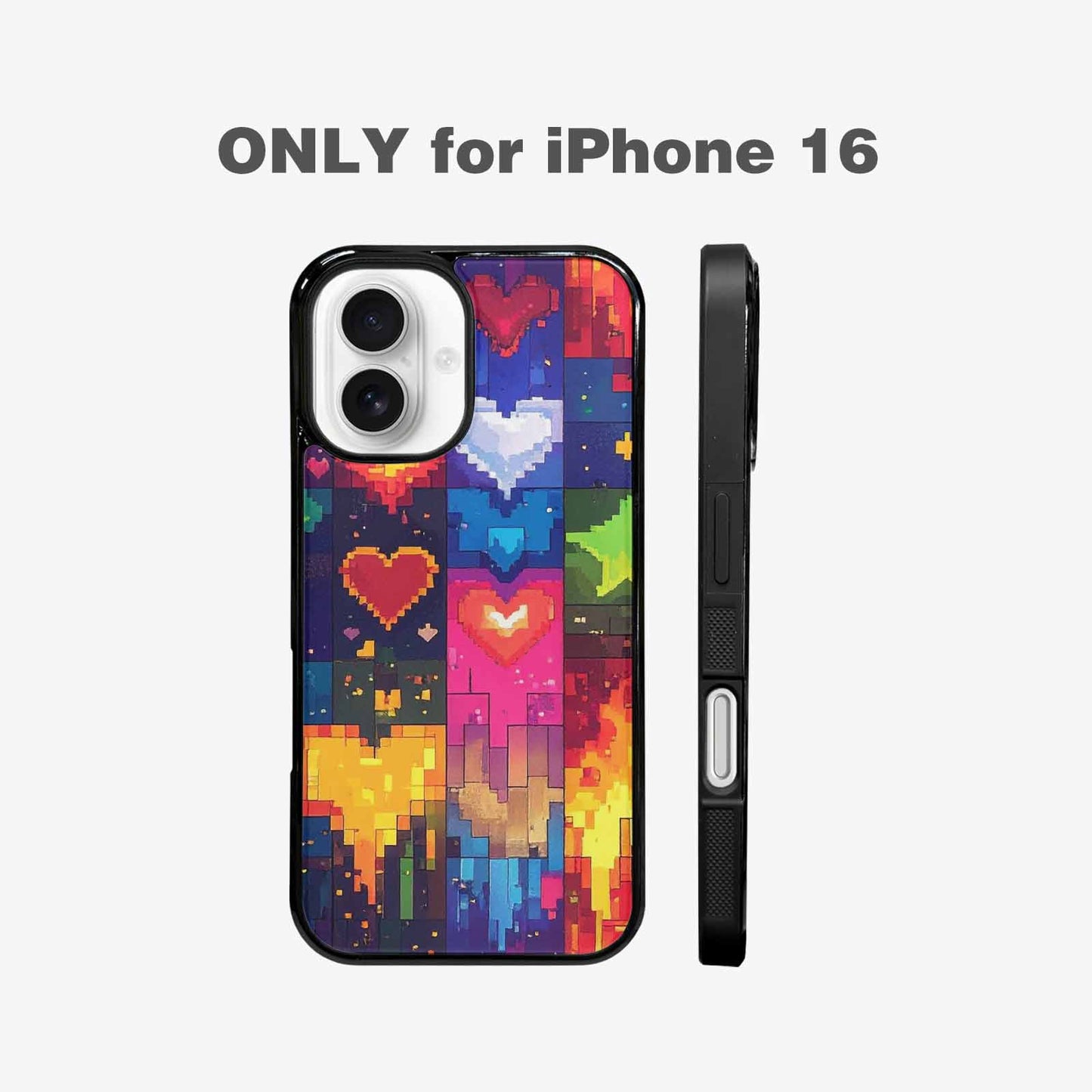 iPhone 16 Case — Pixel Art 8 Bit Burst Pattern, Custom Print Case Cover