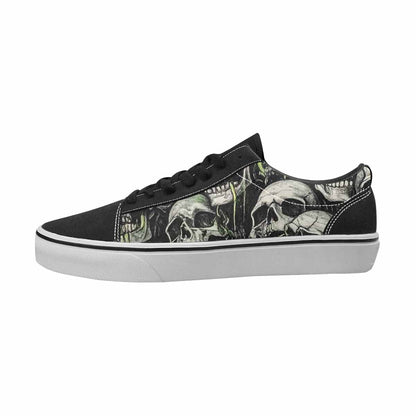 WOMEN'S Skulls Black & Green Ink Canvas One Of A Kind Y2K Shoes