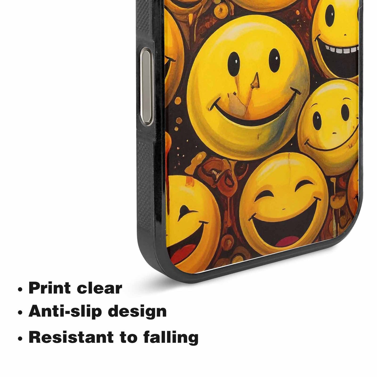 iPhone 15 Pro Max Case — Melting Moon Smiley Red Splatt Ipd, Custom Designed Case Cover