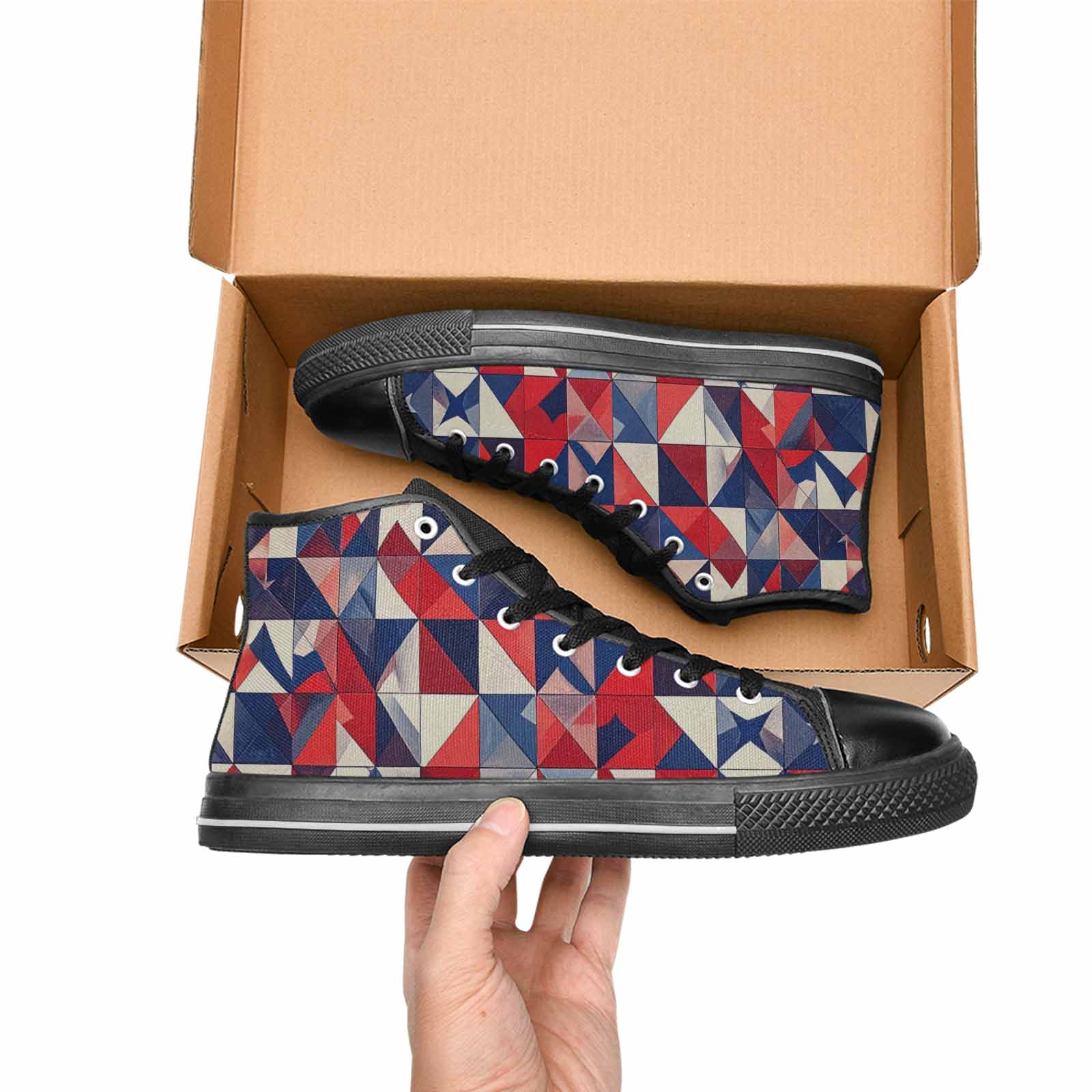 MEN'S American Flag Stars High Top Canvas Vivid Shoes