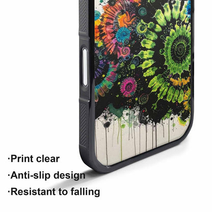 iPhone 17 Pro Case — Black Green Ink Tie Dye Tie, Custom Designed Case Cover