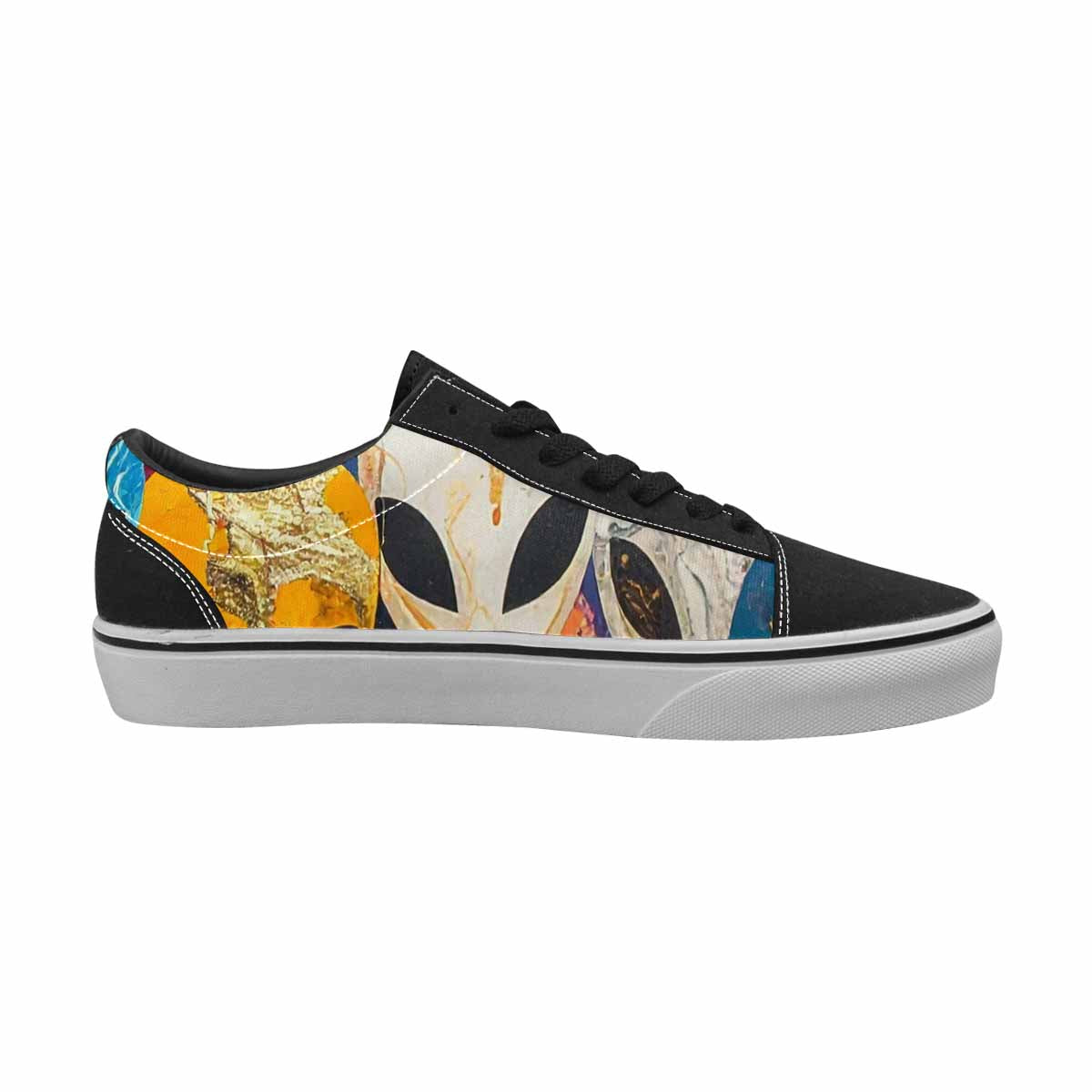 WOMEN'S Aliens  Marble Aliens Lace-Up Canvas Neon Fantasy Custom Shoes