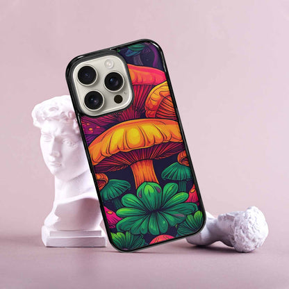 iPhone 16 Pro Case — Psychedelic Mushroom Cartoon Pattern, Original Design Phone Case