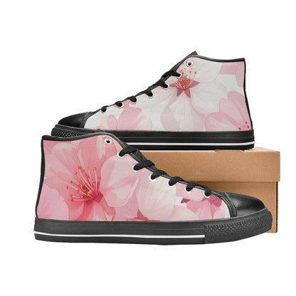 MEN'S Japanese Cherry Blossom High Top Canvas Cottagecore Shoes
