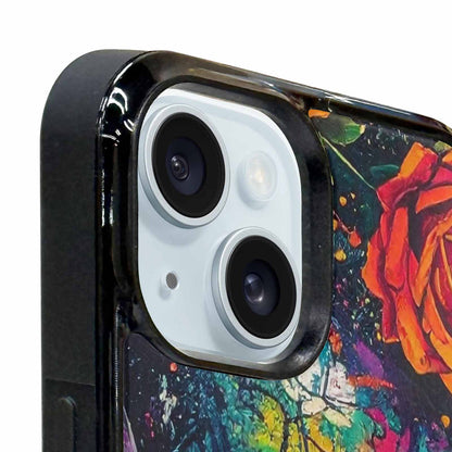 iPhone 15 Plus Case — Skulls Roses Acid Wash, Custom Phone Case