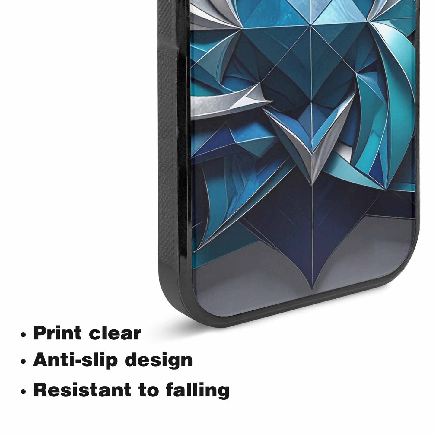 iPhone 15 Plus Case — Geometric Origami Art Pattern, Customized Protective Case