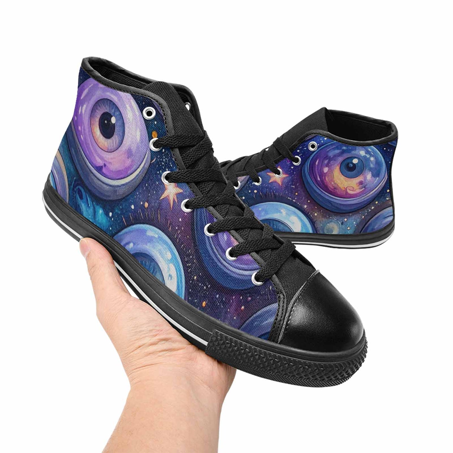 MEN'S Cartoon Eyeballs Galaxy High Top Canvas Dark Academia Shoes