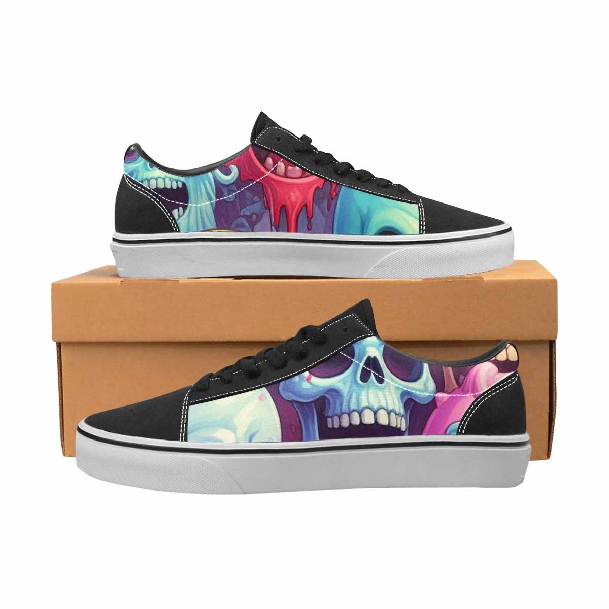 WOMEN'S Ice Cream Monsters  Lace-Up Canvas Aesthetic Shoes