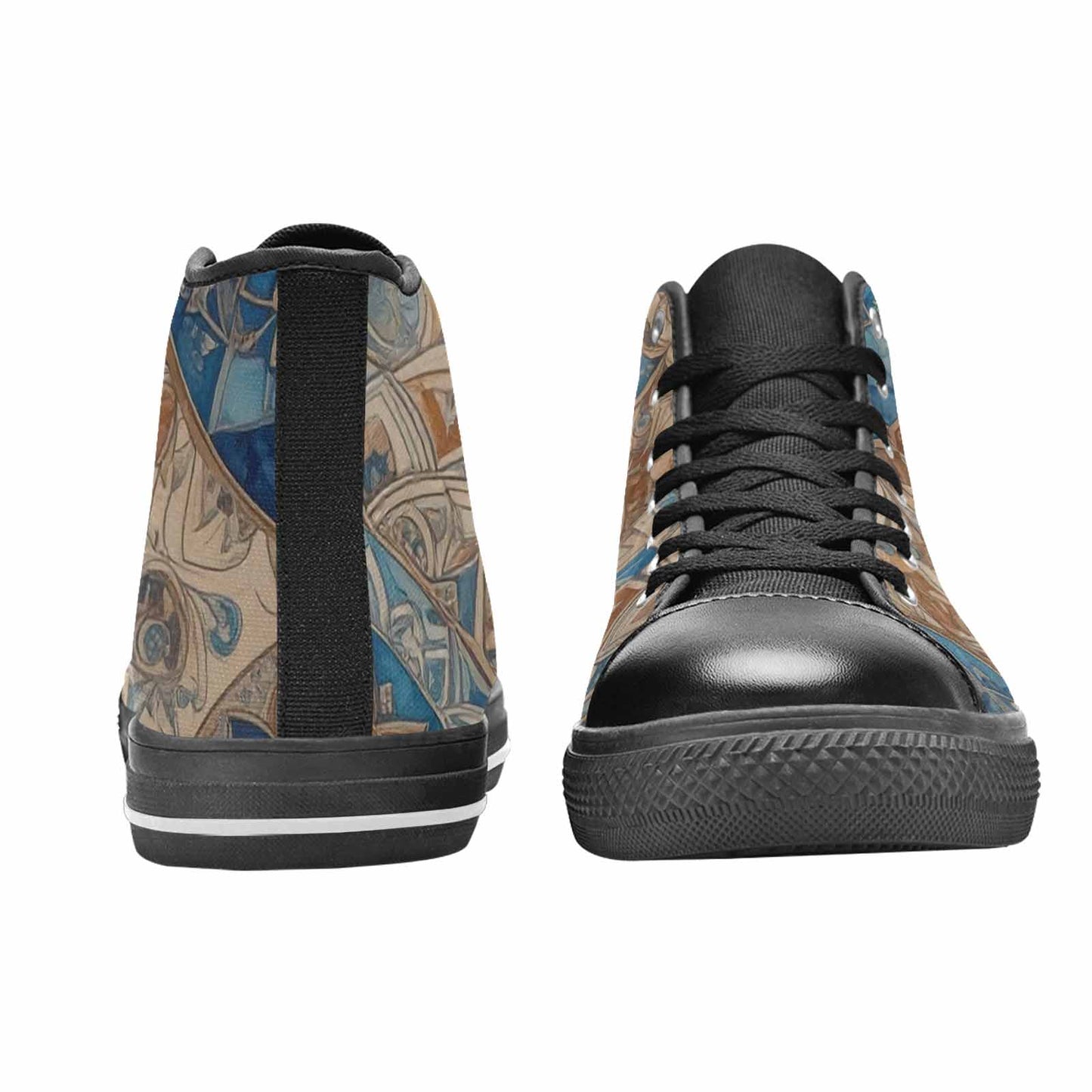 MEN'S Mandala High Top Canvas Neon Fantasy Custom Sneakers