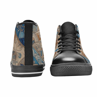 MEN'S Mandala High Top Canvas Neon Fantasy Custom Sneakers