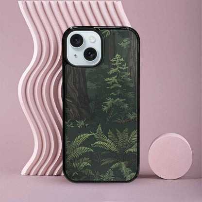 iPhone 15 Case — Seamless Pattern Ancient Redwood Forest Giant, Custom Phone Case
