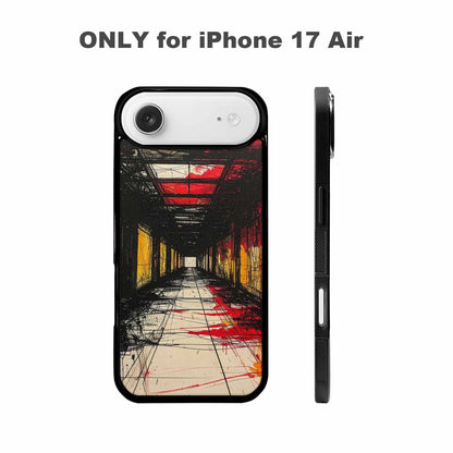 iPhone 17 Air Case — Black Red Ink Liminal Space Galaxy, Custom Phone Case