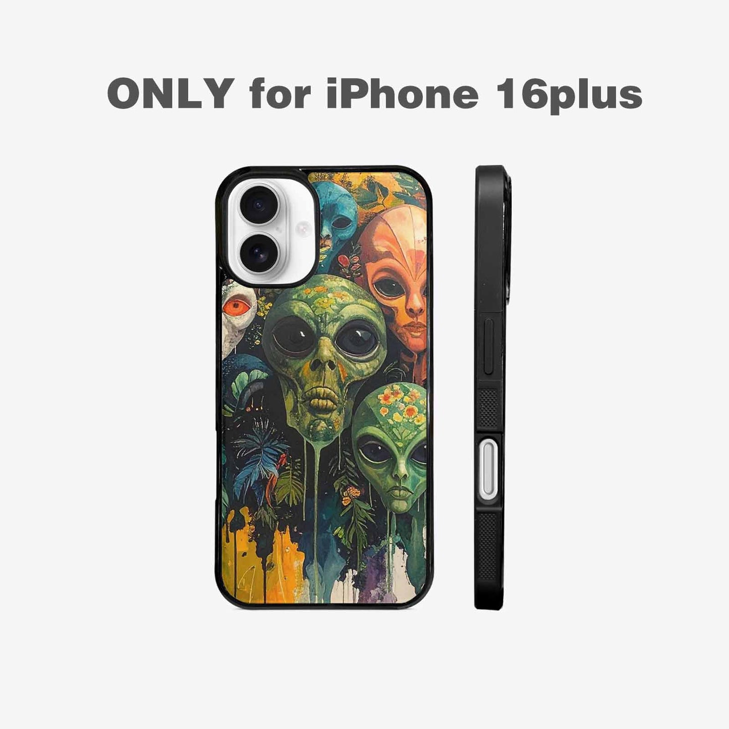 iPhone 16 Plus Case — Aliens Pattern Hundreds Of Sma Bav, Custom Printed Phone Case