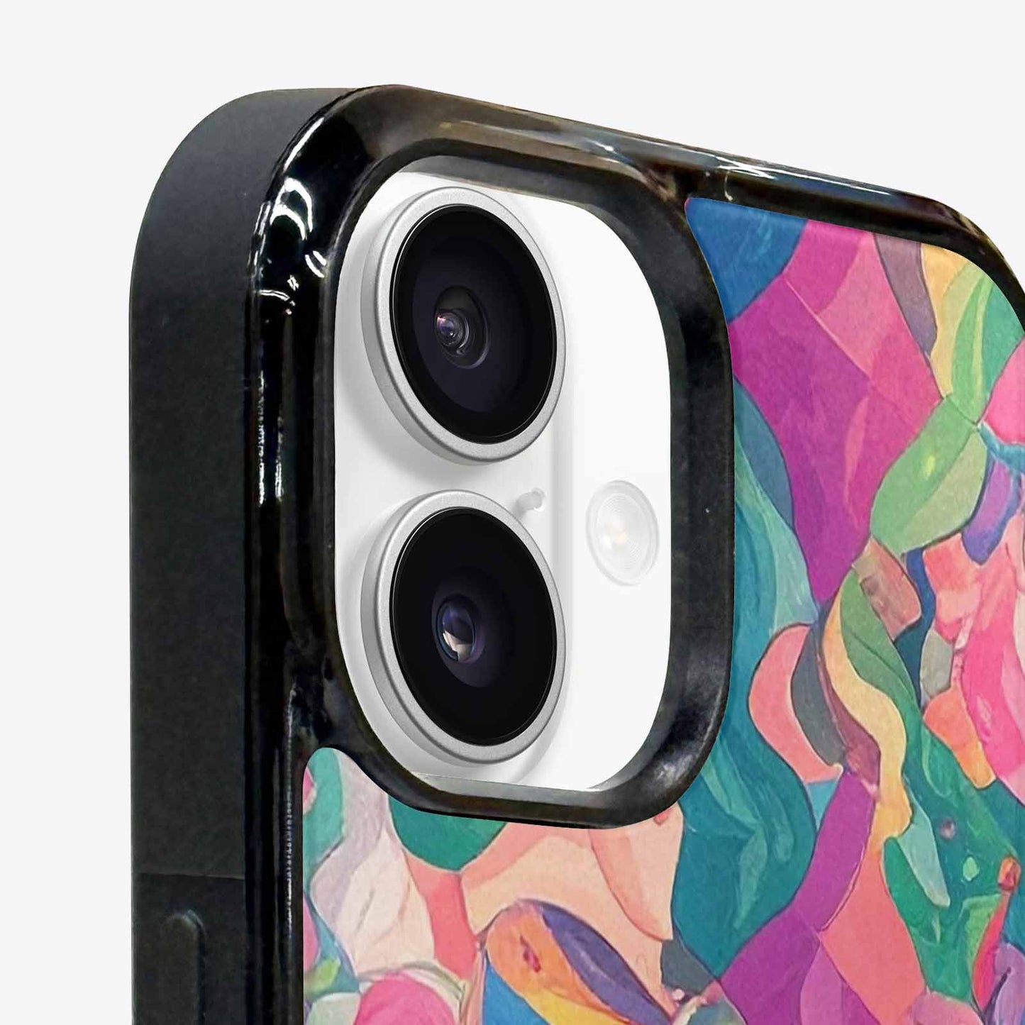 iPhone 16 Plus Case — Polysexual Flag Color Theme Small Rainbow, Personalized Phone Case