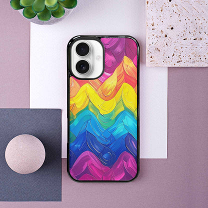 iPhone 16 Case — Pansexual Flag Color Theme Small Rainbow, Customized Protective Case