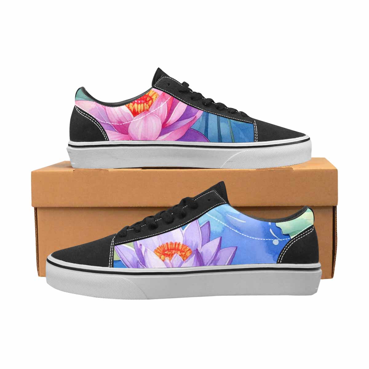 WOMEN'S Monet-Style Impressionist Water Canvas Lace-Up Vibrant Chaos Custom Shoes